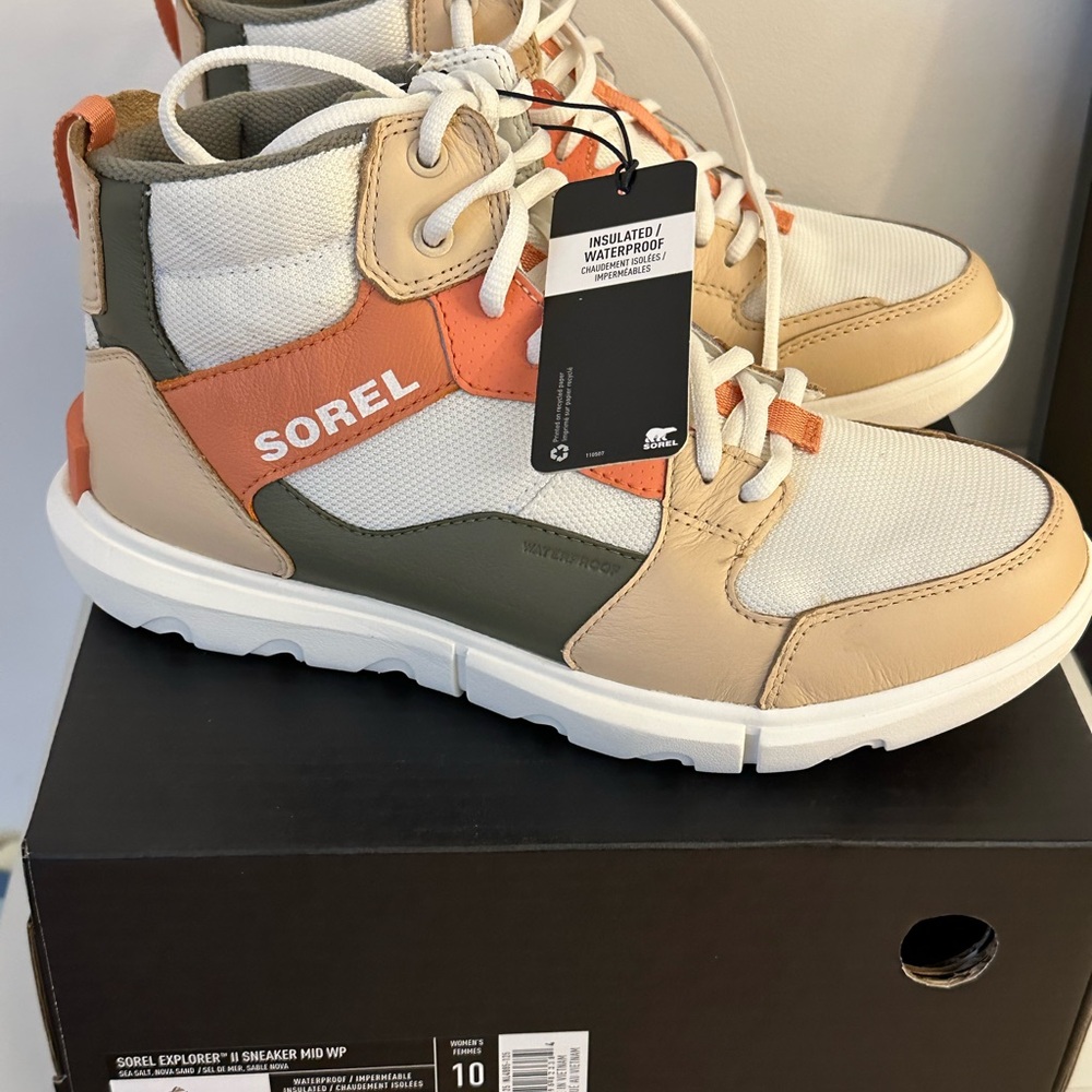 Sorel Explorer II Sneakers Mid WP - Beige/Orange